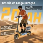 Honeywhale T4D - Patinete Elétrico Dual Motor 1300Wx2 52V 20AH 65km - Imagem 6