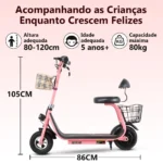 Honeywhale JL005 Scooter Elétrico Infantil com Alto-falante Bluetooth Motor 350W Bateria 3.6Ah Cesta Dupla - Imagem 6