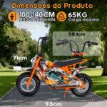 Honeywhale J2 Mini Moto Elétrica Infantil Cross com Motor 350W Bateria 36V Leds RGB e Kit de Proteção - Imagem 7