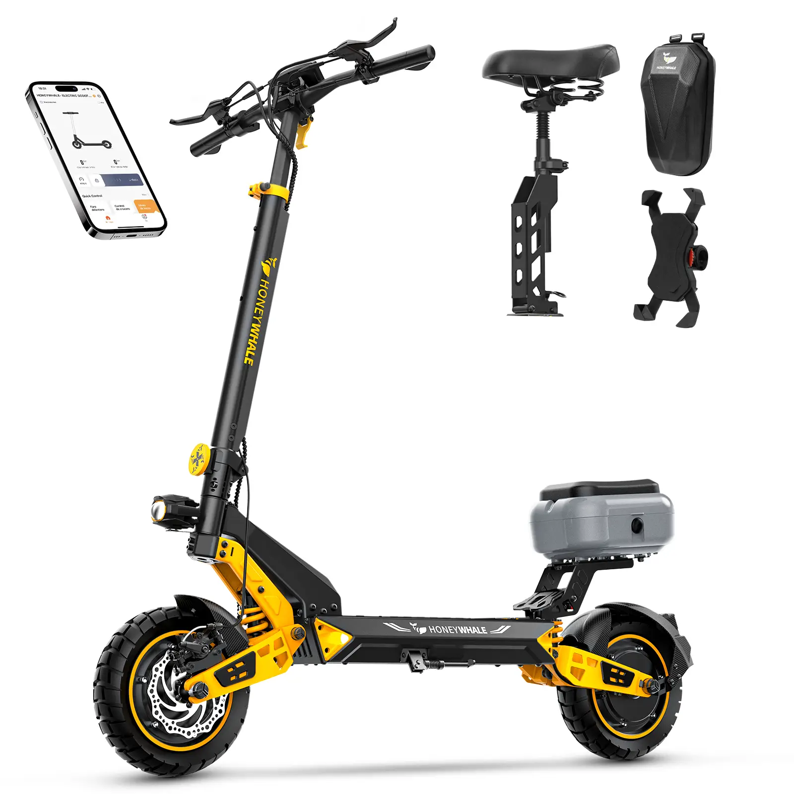 画板 8 拷贝 Honeywhale T4D - Patinete Elétrico Dual Motor 1300Wx2 52V 20AH 65km - Imagem 1