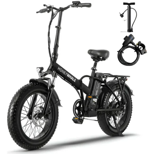 Honeywhale F6 Bicicleta Elétrica Dobrável Fat Bike Aro 20" Motor 790W Bateria 48V 10.4Ah