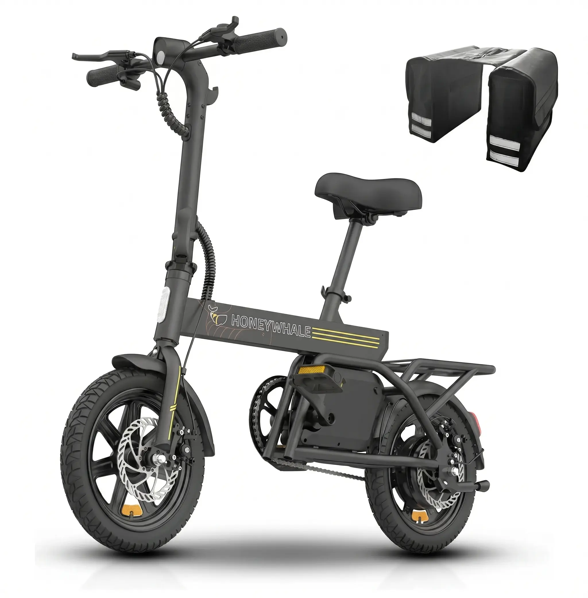 b20 Honeywhale B20 Bicicleta Elétrica Dobrável Motor 350W 36V 7.8AH Pneu 14" Freio a Disco - Imagem 1