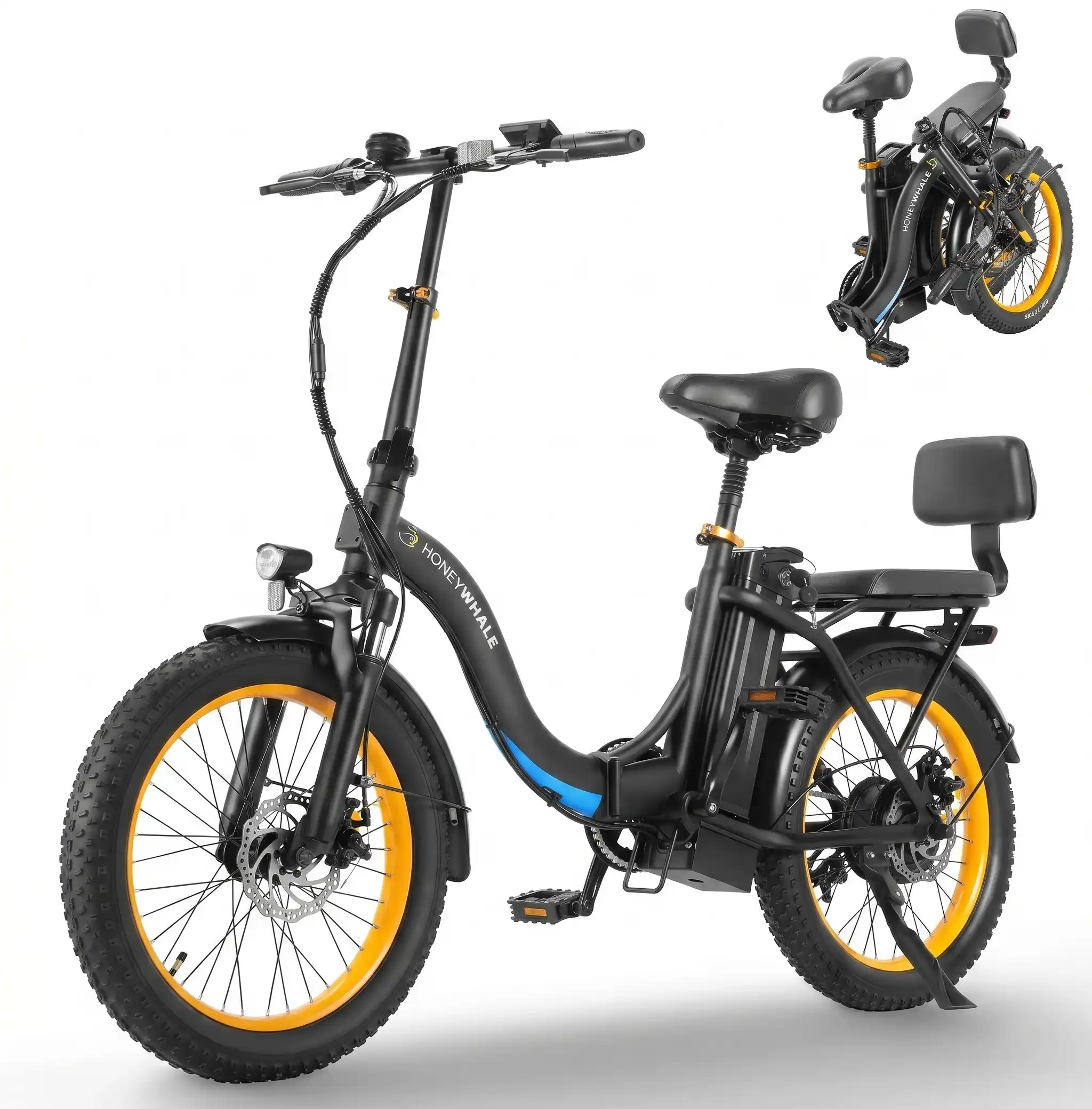 bw02 Bicicleta Elétrica Honeywhale BW02 Dobrável Pneu 20x3.0 Motor 790W Bateria 48V 10.4Ah - Imagem 1