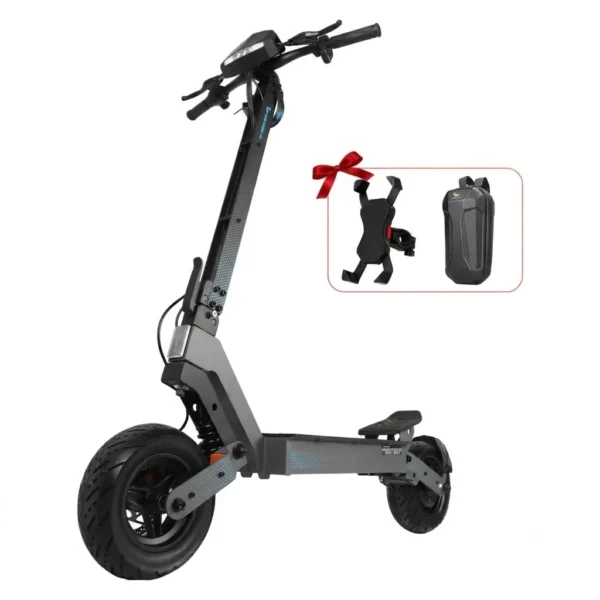 HONEYWHALE H4-2 Patinete Elétrico Dobrável Cinza-Escuro 60V 2400W com Rodas 11" e Luz LED