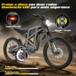 HONEYWHALE BK09 Bicicleta Elétrica de 19" para Adulto com 2192W e 60 km/h - Imagem 6