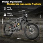 HONEYWHALE BK09 Bicicleta Elétrica de 19" para Adulto com 2192W e 60 km/h - Imagem 8