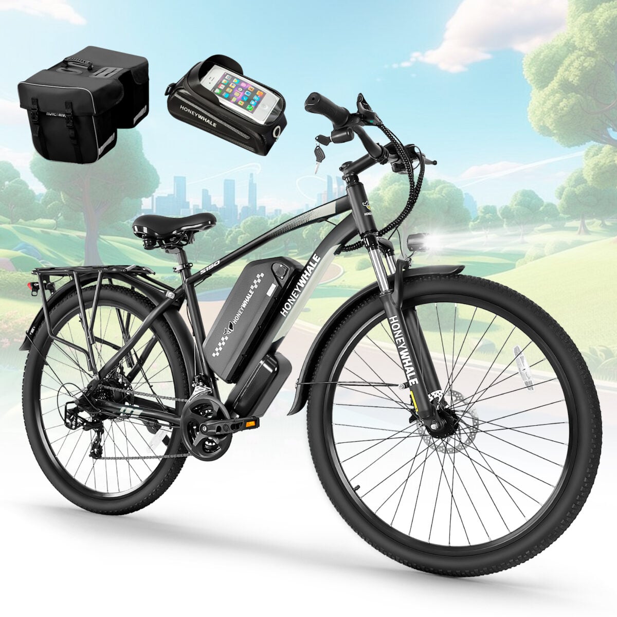 HONEYWHALE S150 Bicicleta Elétrica Aro 29 para Adultos, com Autonomia de 100km e Bateria Removível - Imagem 2