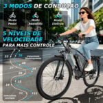HONEYWHALE S150 Bicicleta Elétrica Aro 29 para Adultos, com Autonomia de 100km e Bateria Removível - Imagem 6
